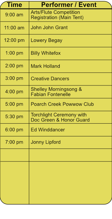 2024 Musical Echoes Schedule for Saturday April 27, 2024